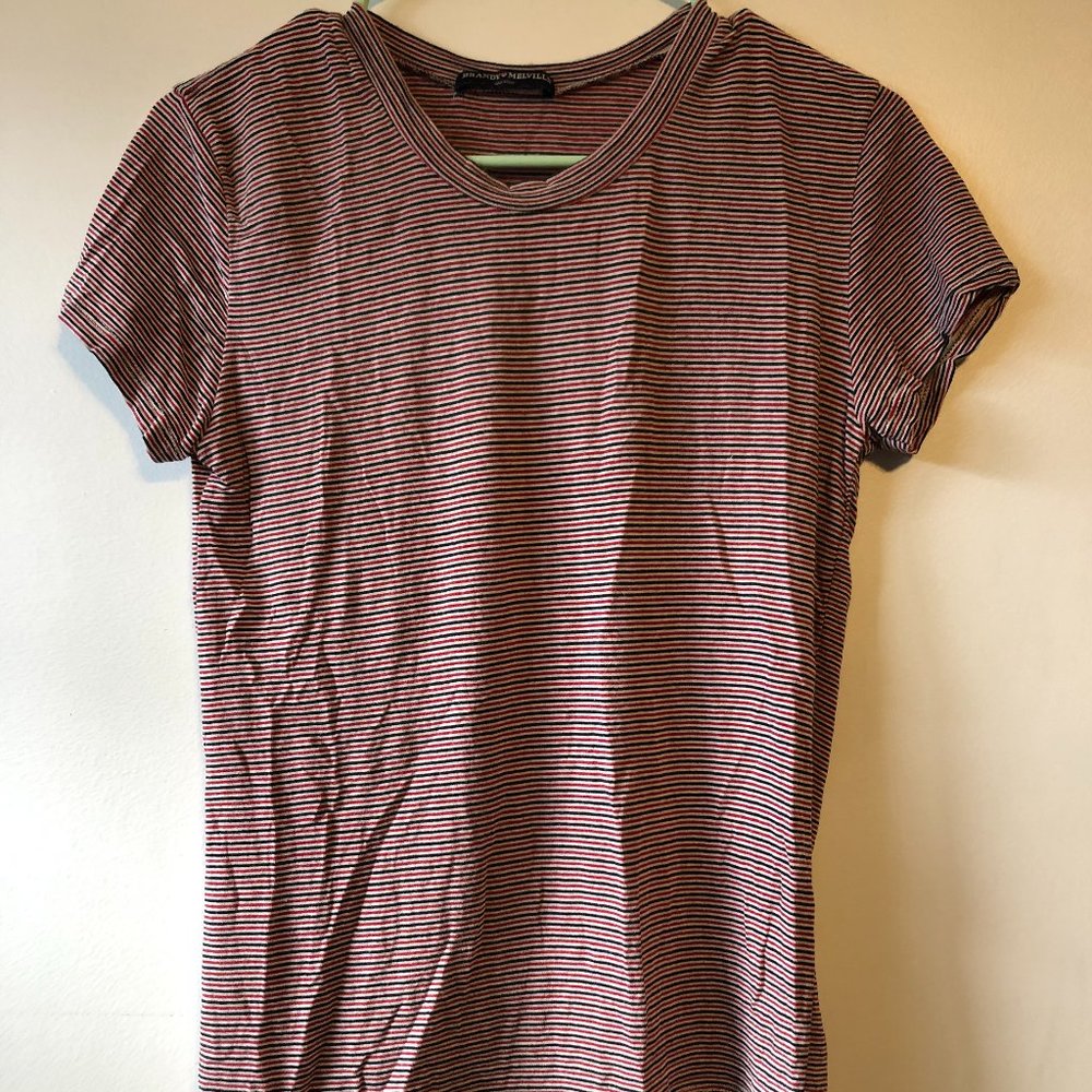 Red, White, Blue Striped Shirt